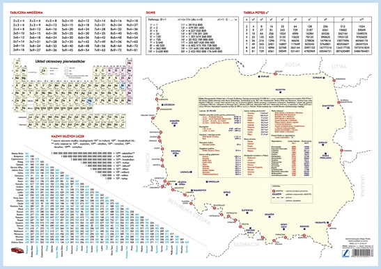 Mapa na biurko Polska Kreska